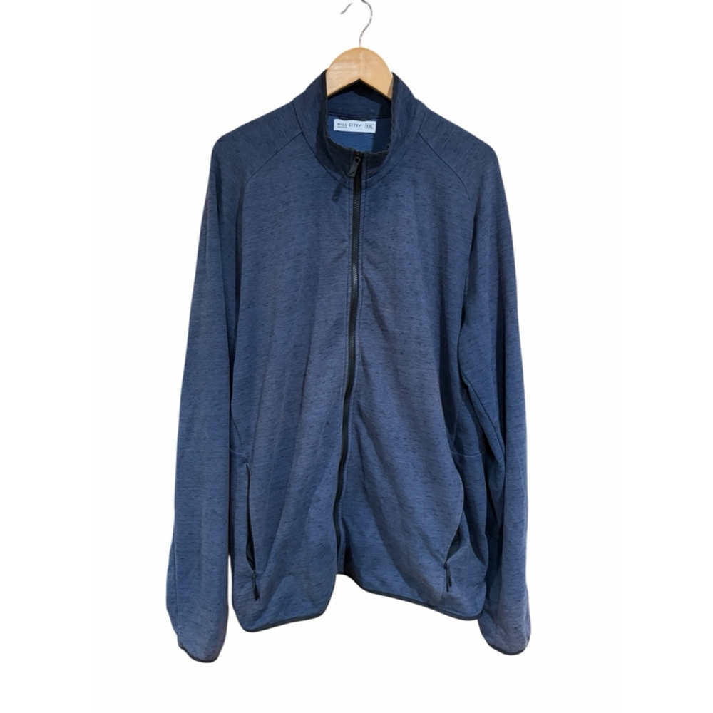 Hill City Full Zip Jacket Performance Athletic Blue Stretch Running Gym XXL